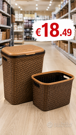 CESTO BIANCHERIA + CESTO PER BUCATO DUE MODELLI