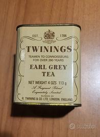 Scatola vintage Twinings in latta made in england