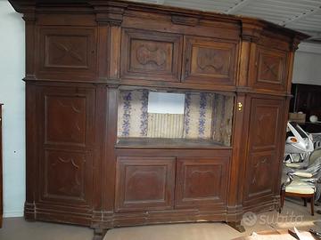 GRANDE LIBRERIA SCANTONATA PIEMONTESE ANTICA G