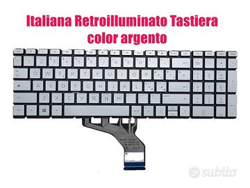 Tastiera Retroilluminata Argento per HP 15-DA/1 