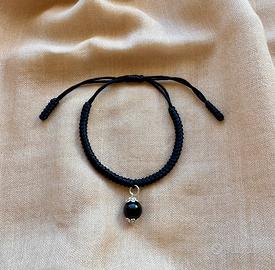 Bracciale nero su coccu Sardegna portafortuna