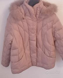 Giacca piumino donna vera piuma, bordato di volpe.