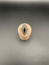 Anello Navette Zaffiro e Rosette di Diamante