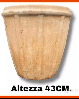 Vaso rotondo in cemento per esterno
