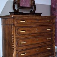 Comò con specchiera in legno