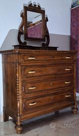 Comò con specchiera in legno