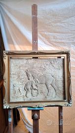 Suggestivo e grande bassorilievo vintage 61x51,5