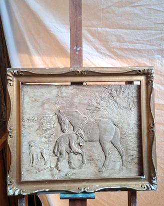 Suggestivo e grande bassorilievo vintage 61x51,5