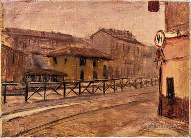 quadro Urbano: Milano Navigli Anni '50