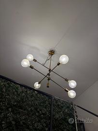 Lampadario Sputnik oro/ottone 6 luci moderno