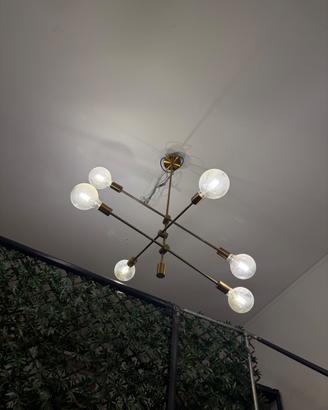 Lampadario Sputnik oro/ottone 6 luci moderno
