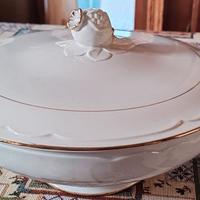 Zuppiera in ceramica Galvani decorata a filo d’oro