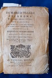 Di Marco Tullio Cicerone del 1756