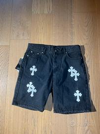 Pantaloncini In Jeans  a croci Chrome Hearts