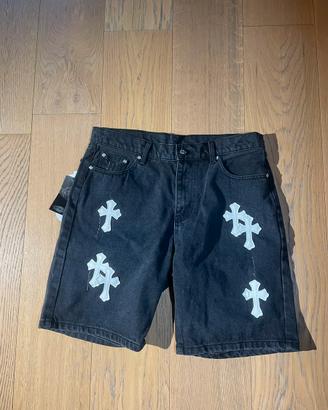 Pantaloncini In Jeans  a croci Chrome Hearts