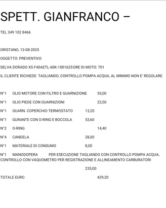 40 CV 4 tempi selva Yamaha