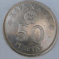 moneta 50 pesetas dei mondiali di calcio spagna 82