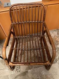 Sedia bambù vimini rattan anni ‘70 perfetta 