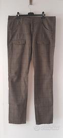 Pantaloni quadri marrone/verde