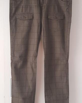 Pantaloni quadri marrone/verde