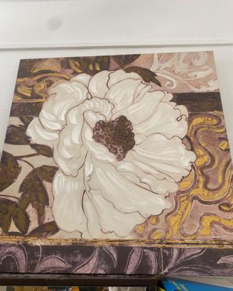 Quadro le manie grande fiore bianco 