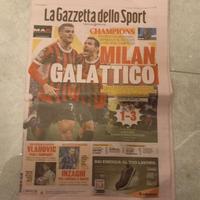 GIORNALE GAZZETTA REAL MADRID-MILAN 1-3 ANNO 2024