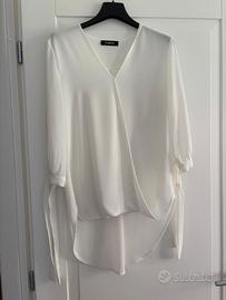 Camicia elegante donna bianca "BLUMOON”, taglia 42