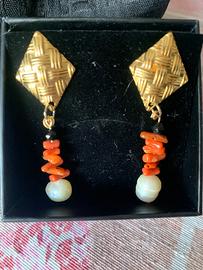 Orecchini di corallo sardo naturale