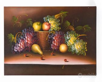 Cestino uva e pere - olio su tela 50x70