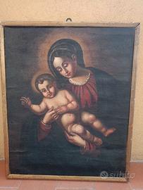 Dipinto antico toscano o emiliano madonna