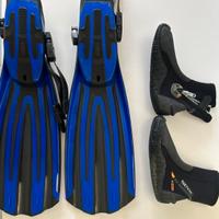 Pinne e calzari sub Seac, taglia M-L.