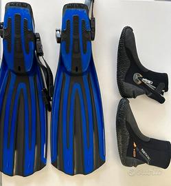 Pinne e calzari sub Seac, taglia M-L.