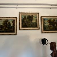 Trittico di Dipinti Antichi Olio su Tela