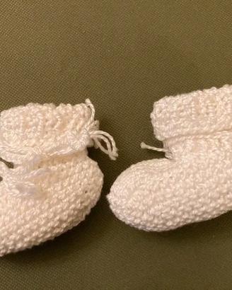 Scarpine neonato in cotone - Fatte a mano