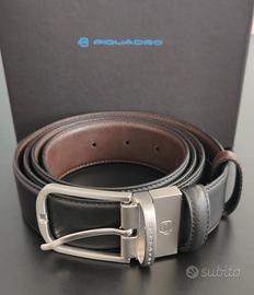 Piquadro cintura uomo doubleface nera/marrone