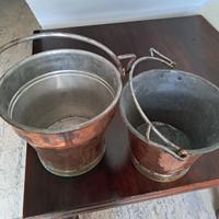 Coppia di secchi antichi in rame