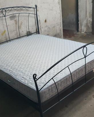 LETTO MATRIMONIALE FERRO BATTUTO+RETE+MATERASSO 
