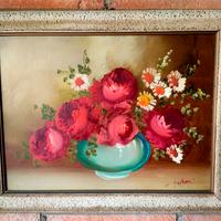 Dipinto floreale rose rosse