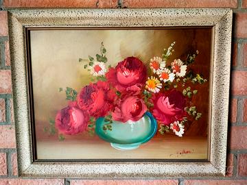 Dipinto floreale rose rosse