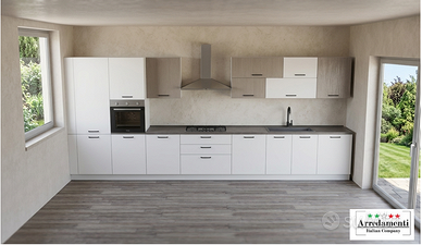 CUCINA LINEARE MODERNA+ELETTRODOMESTICI SU MISURA
