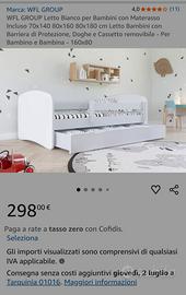 lettino per bambini misure 160x80