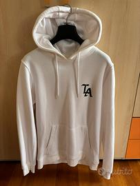 Felpa bianca con cappuccio taglia M unisex