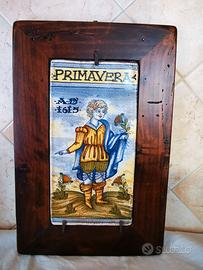 4 QUADRI CERAMICA CASTELLI Tema 4 STAGIONI