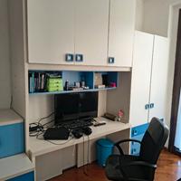 Cameretta a ponte con soppalco e scrivania integra