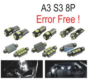 KIT 12 LAMPADE LED INTERNE PER AUDI A3 S3 8 P 06-1