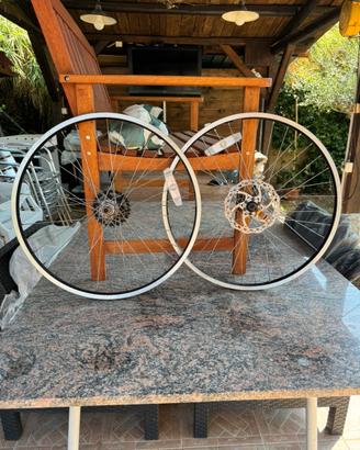 Coppia Ruote Bici Complete (Disco+ Pacco pignoni)