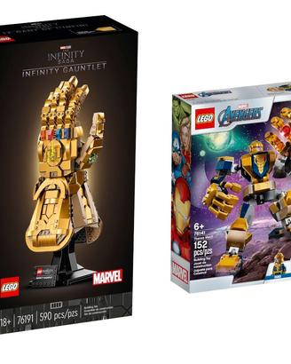LEGO 76191 Guanto di Thanos Marvel 76141 Mech