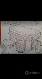 Letto singolo con scrivania 