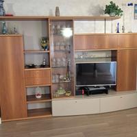 Parete attrezzata moderna in Noce Nazionale