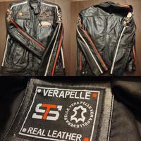 Giubbino in vera pelle taglia 48, stile Cafè Racer